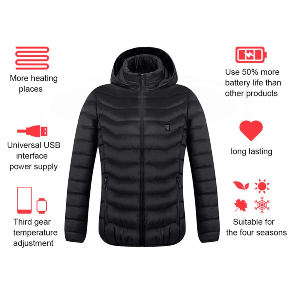 Stay Warm and Stylish This Winter with Our New USB Heated Jacket for Men – Comfortable Thermal Clothing for Outdoor Adventures